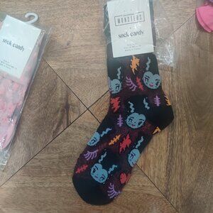 Sock Candy Bride of Frankenstein Shimmer Sheer Crew Sock OS New